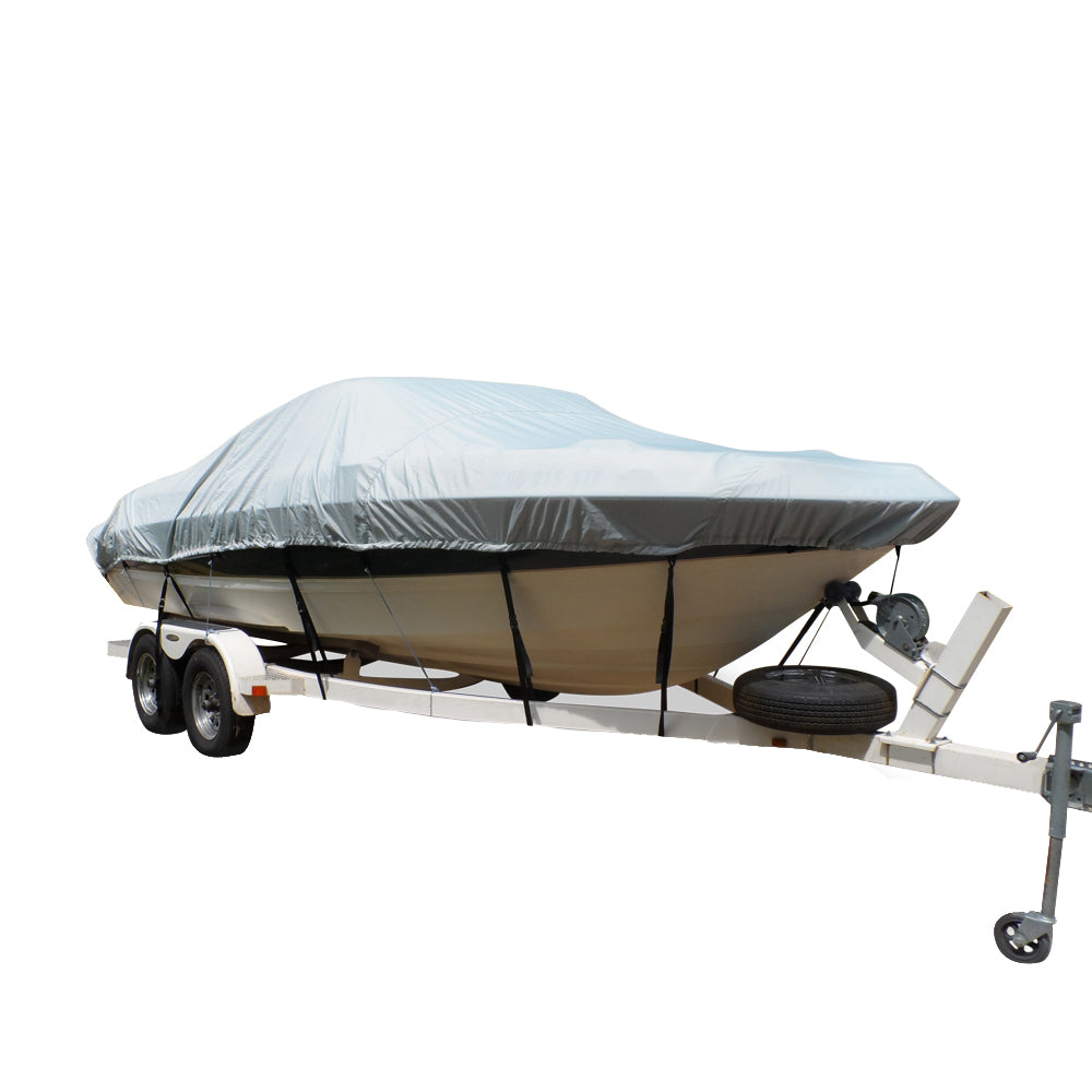 Carver Flex-Fit PRO Polyester Size 11 Boat Cover f/V-Hull Center Console Fishing Boats - Grey - Deckhand Marine Supply