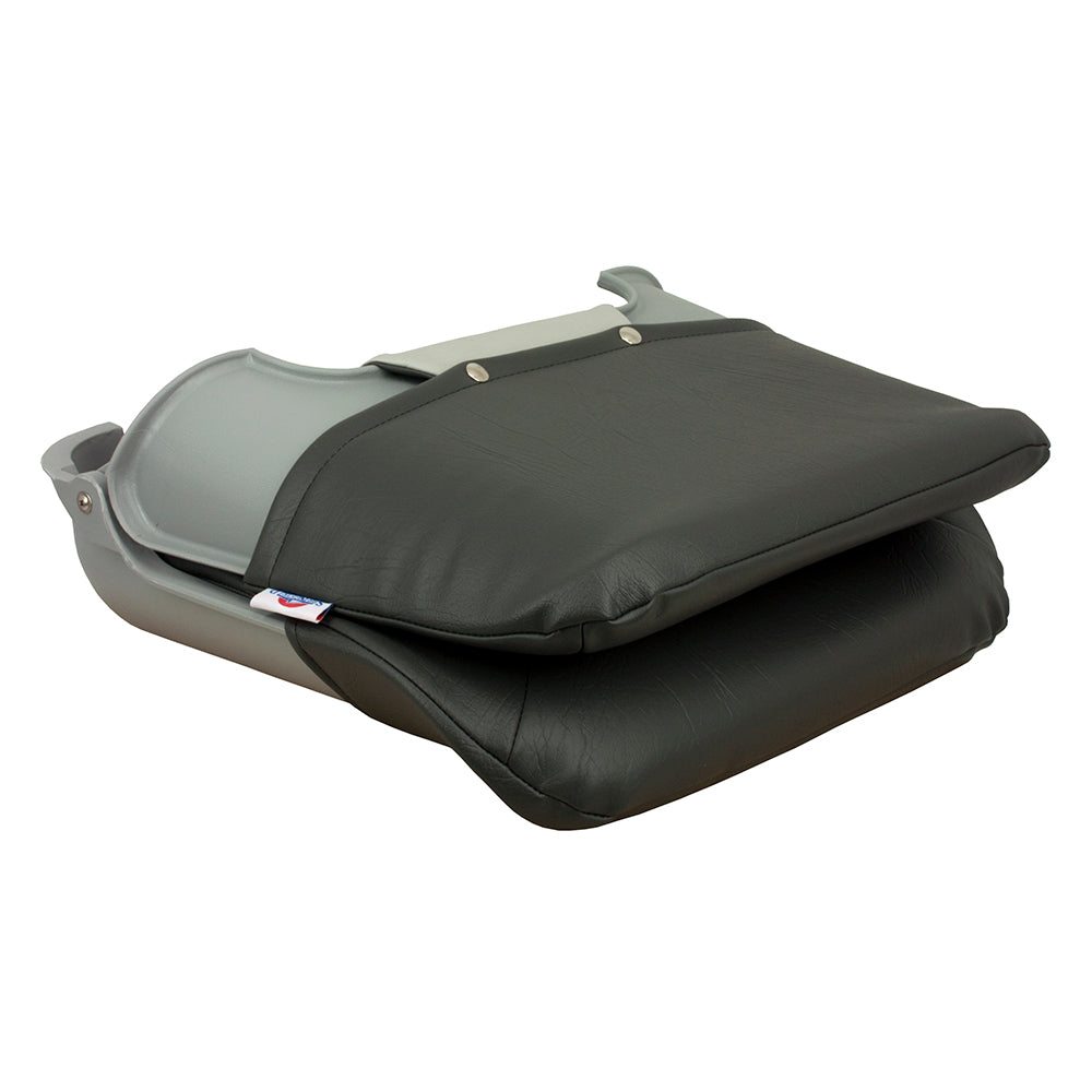 Springfield Skipper Standard Folding Seat - Grey/Charcoal - Deckhand Marine Supply