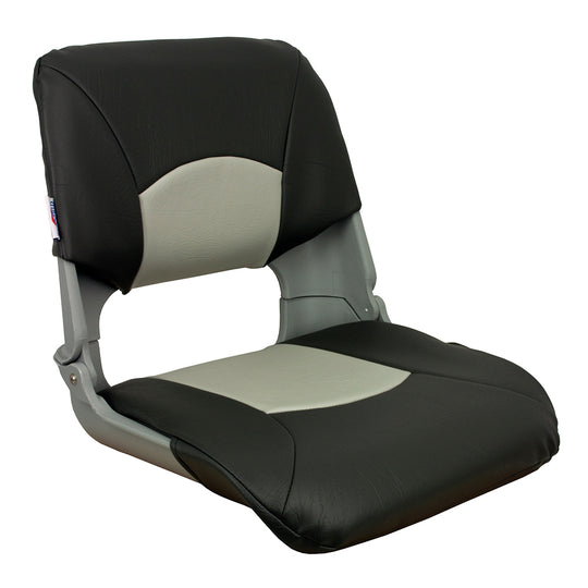 Springfield Skipper Standard Folding Seat - Grey/Charcoal - Deckhand Marine Supply