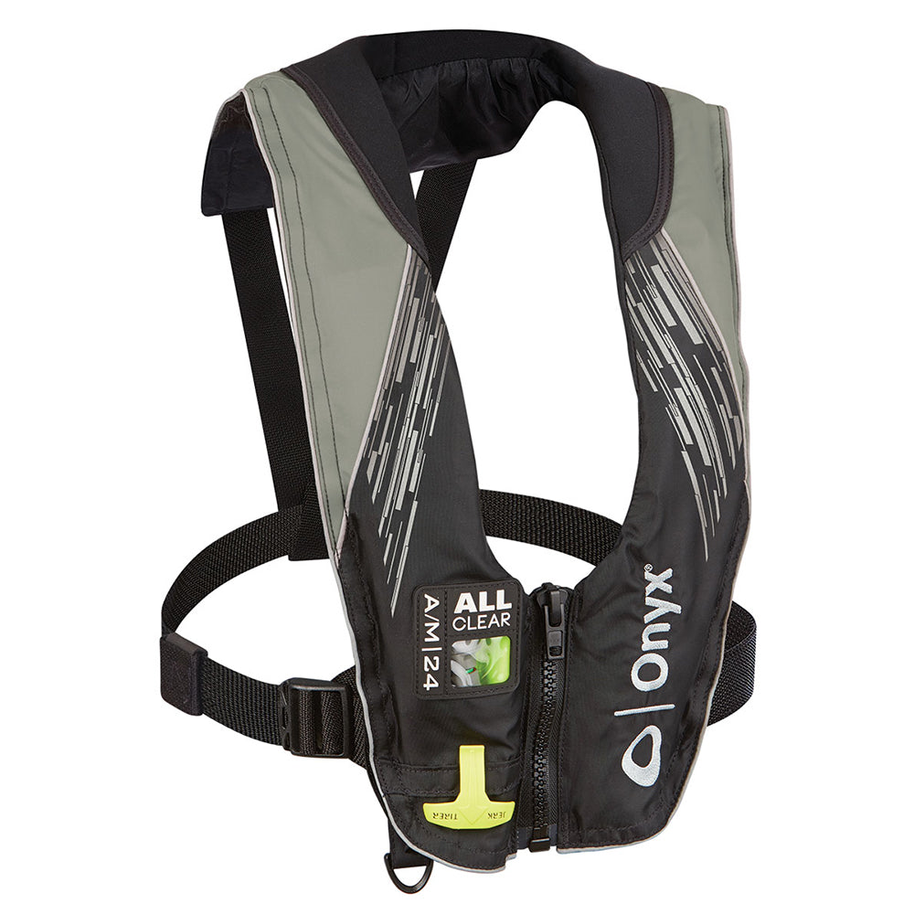 Onyx A/M-24 Series All Clear Automatic/Manual Inflatable Life Jacket - Grey - Adult - Deckhand Marine Supply