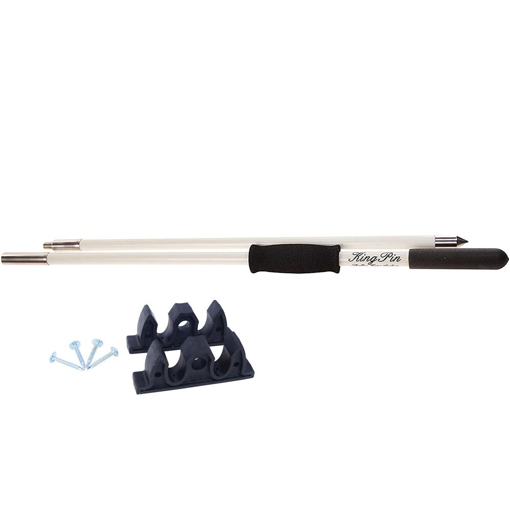 Panther 8 King Pin Anchor Pole - 2-Piece - White - Deckhand Marine Supply