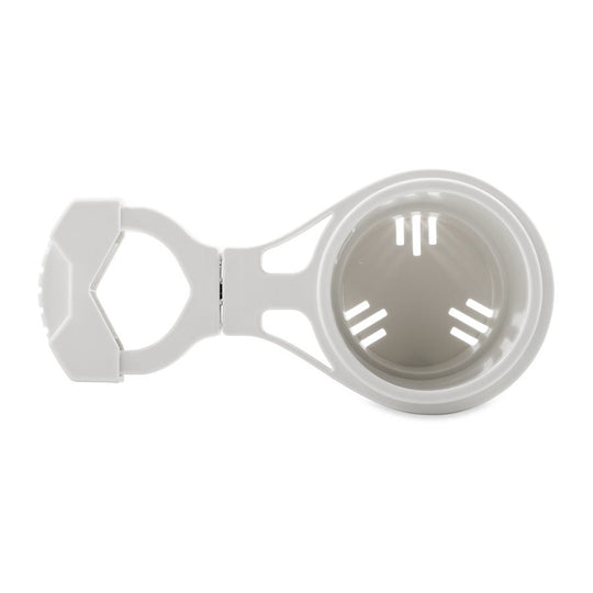 Camco Clamp-On Rail Mounted Cup Holder - Large for Up to 2" Rail - White - Deckhand Marine Supply