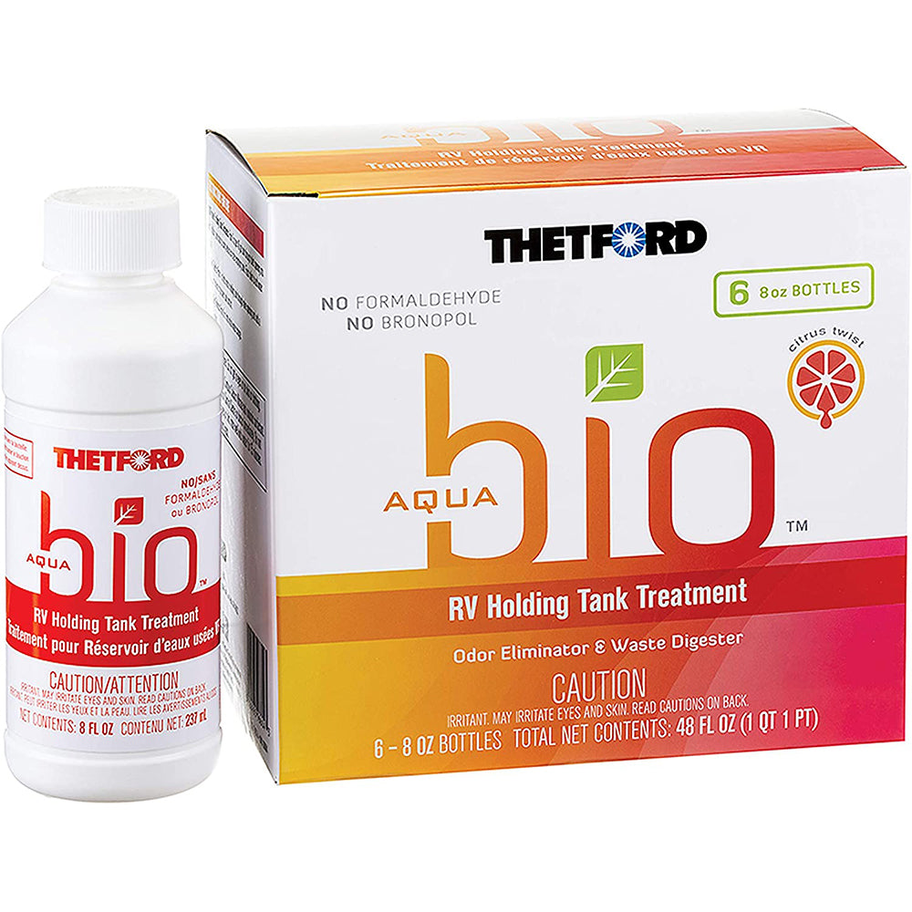 Thetford AquaBio RV Holding Tank Treatment - Citrus Twist Scent - 6-Pack of 8oz Bottles - Deckhand Marine Supply