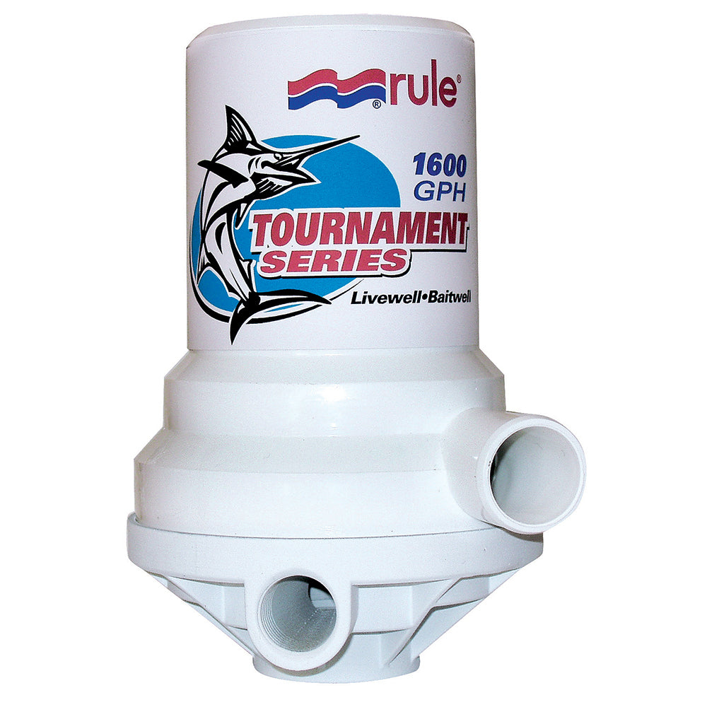 Rule Tournament Series 1600 GPH Livewell Pump Dual Port - Deckhand Marine Supply