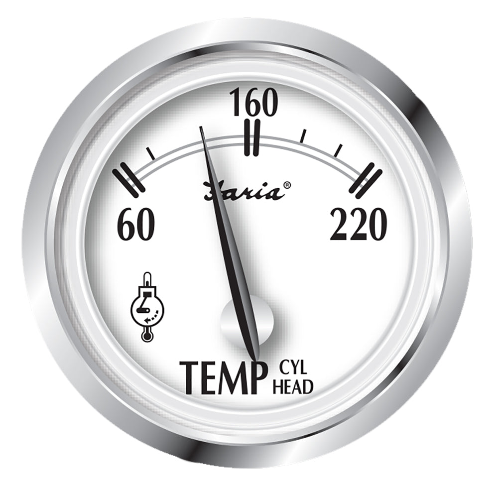 Faria Newport SS 2" Cylinder Head Temperature Gauge w/Sender - 60 to 220 F - Deckhand Marine Supply