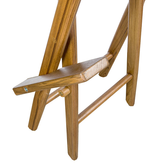 Whitecap Captains Chair w/Natural Seat Covers - Teak - Deckhand Marine Supply