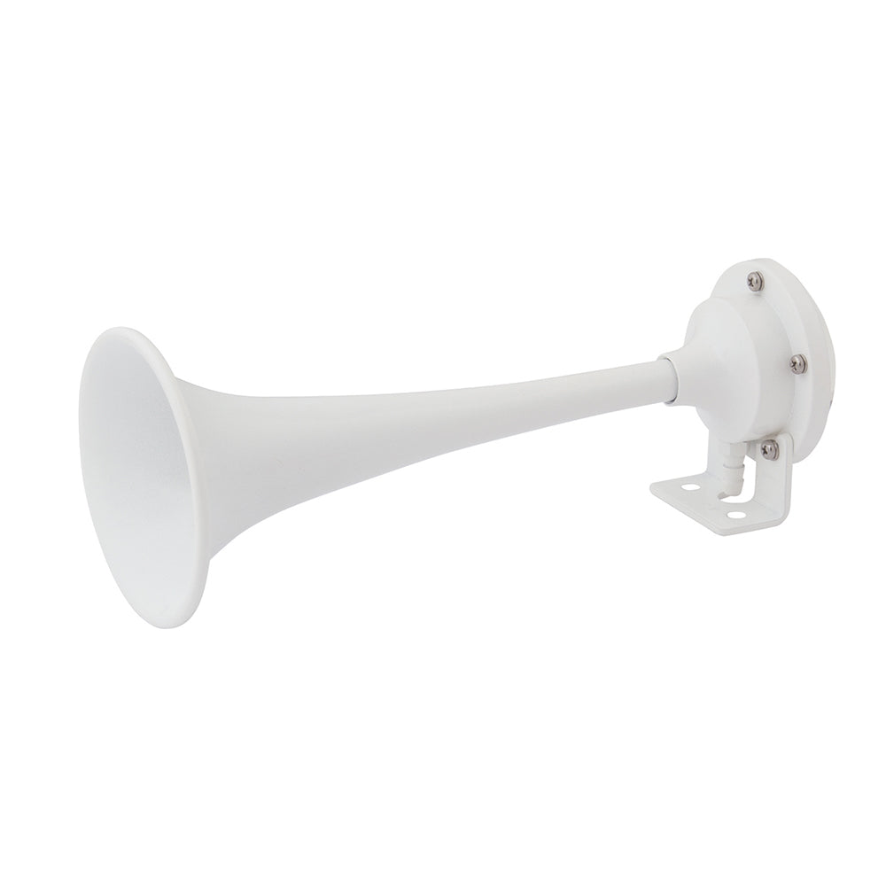 Marinco White Epoxy Coated Single Trumpet Mini Air Horn - Deckhand Marine Supply
