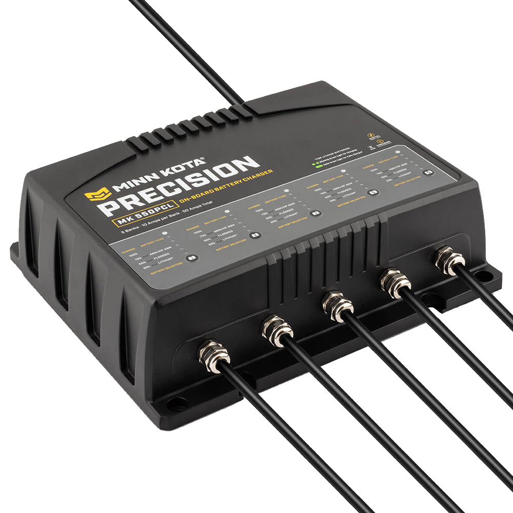 Minn Kota On-Board Precision Charger MK-550 PCL 5 Bank x 10 AMP LI Optimized Charger - Deckhand Marine Supply