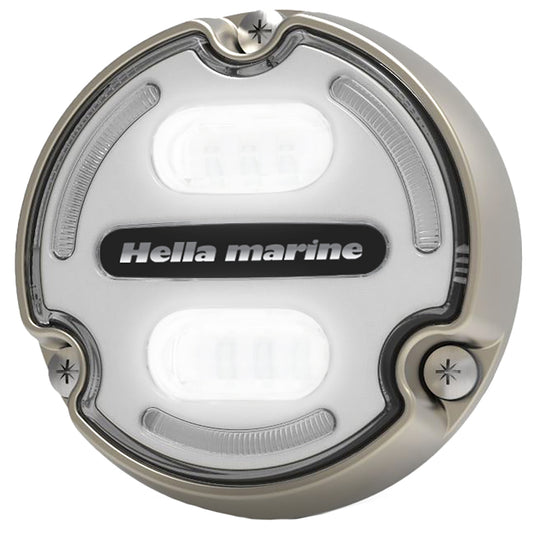 Hella Marine Apelo A2 Blue White Underwater Light - 3000 Lumens - Bronze Housing - White Lens w/Edge Light - Deckhand Marine Supply