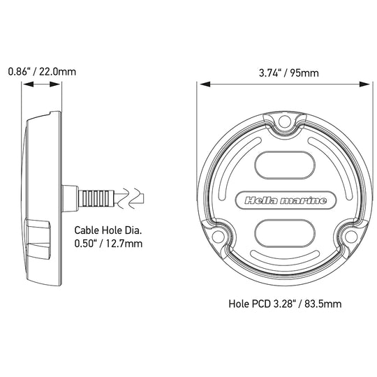 Hella Marine Apelo A2 RGB Underwater Light - 3000 Lumens - Bronze Housing - White Lens w/Edge Light - Deckhand Marine Supply