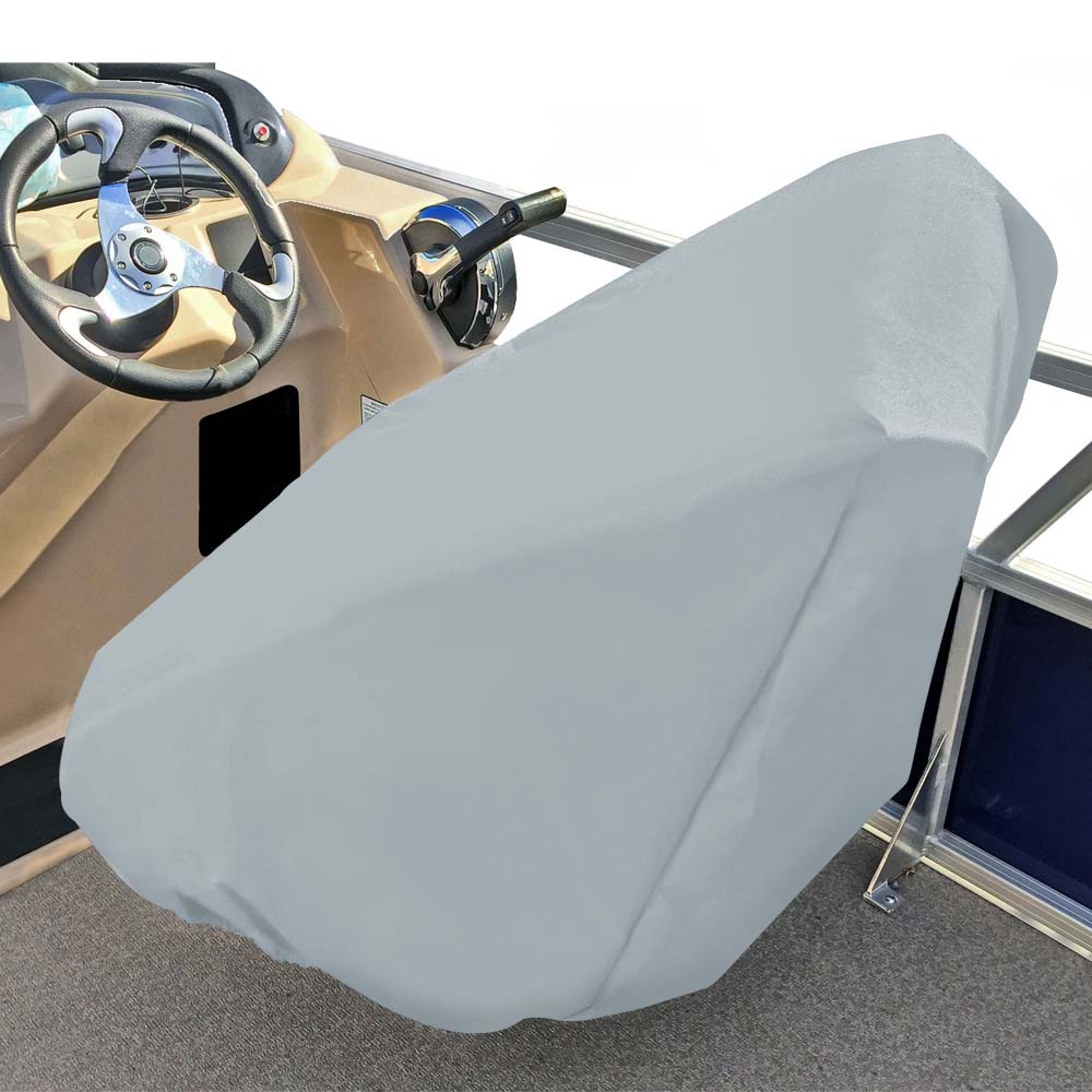 Carver Poly-Flex II Captains Chair Cover - Fits up to 32H x 26W x 25D - Grey - Deckhand Marine Supply