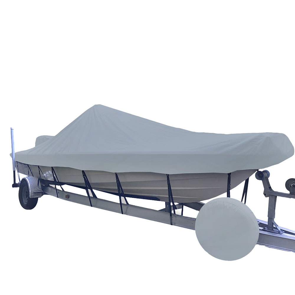Carver Sun-DURA Narrow Series Styled-to-Fit Boat Cover f/23.5 V-Hull Center Console Shallow Draft Boats - Grey - Deckhand Marine Supply