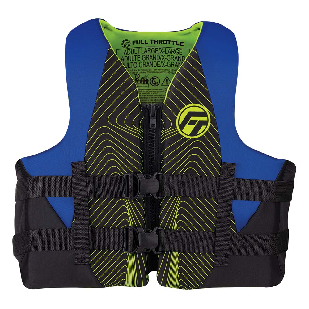 Full Throttle Adult Rapid-Dry Life Jacket - L/XL - Blue/Black - Deckhand Marine Supply