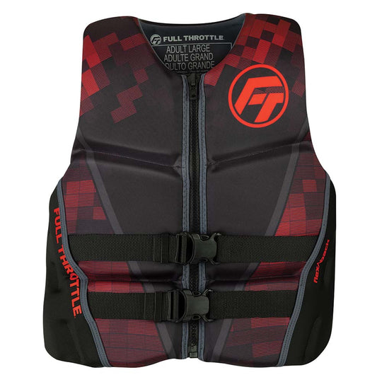 Full Throttle Mens Rapid-Dry Flex-Back Life Jacket - M - Black/Red - Deckhand Marine Supply