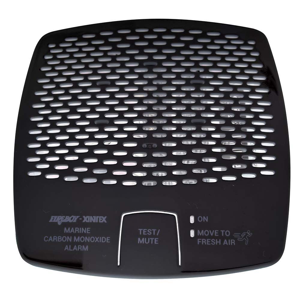 Fireboy-Xintex CO Alarm 12/24V DC w/Interconnect - Black - Deckhand Marine Supply