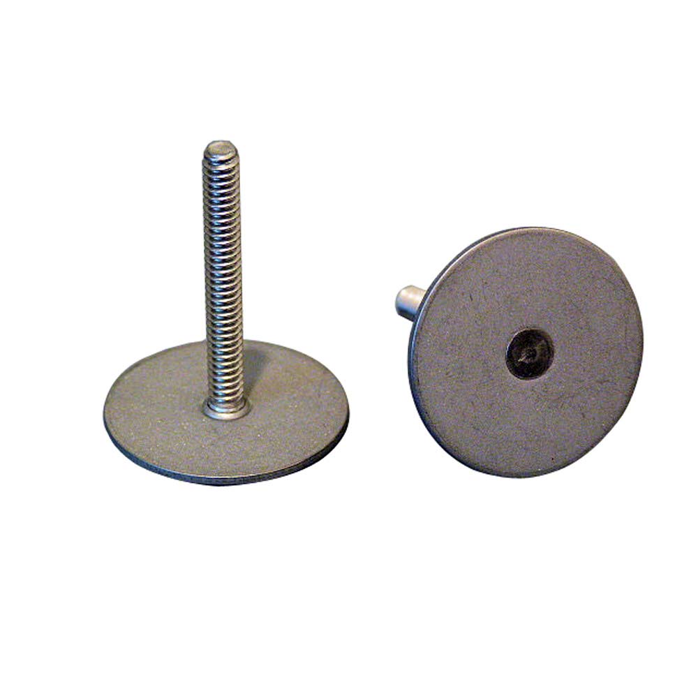 Weld Mount Stainless Steel Stud 1.25" Base 10 x 24 Threads 1.00" Tall - 15 Quantity - Deckhand Marine Supply