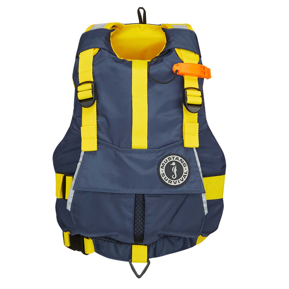 Mustang Youth Bobby Foam Vest - Yellow/Navy - Deckhand Marine Supply