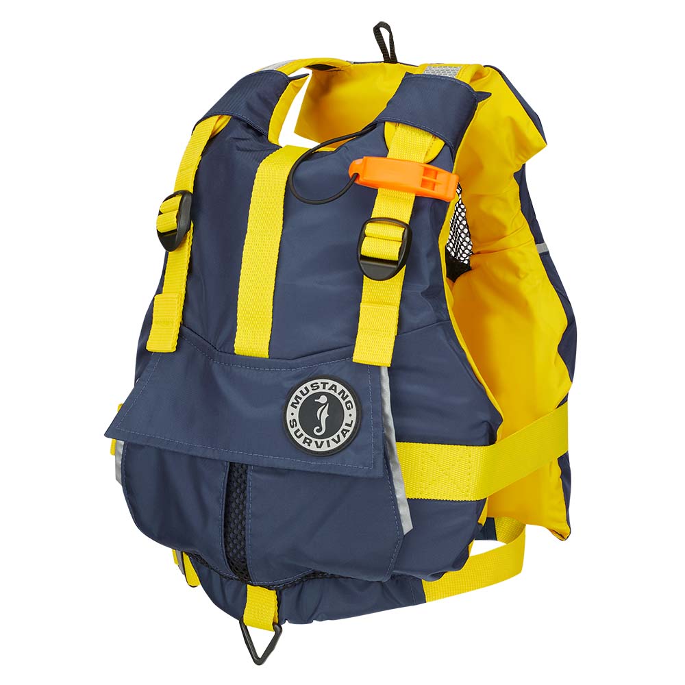 Mustang Youth Bobby Foam Vest - Yellow/Navy - Deckhand Marine Supply