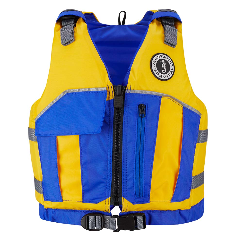 Mustang Youth Reflex Foam Vest - Yellow/Royal Blue - Deckhand Marine Supply