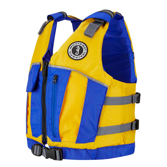 Mustang Youth Reflex Foam Vest - Yellow/Royal Blue - Deckhand Marine Supply