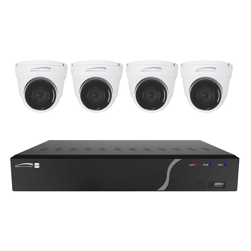 Speco 4 Channel NVR Kit w/4 Outdoor IR 5MP IP Cameras 2.8mm Fixed Lens, 1TB Kit NDAA - Deckhand Marine Supply