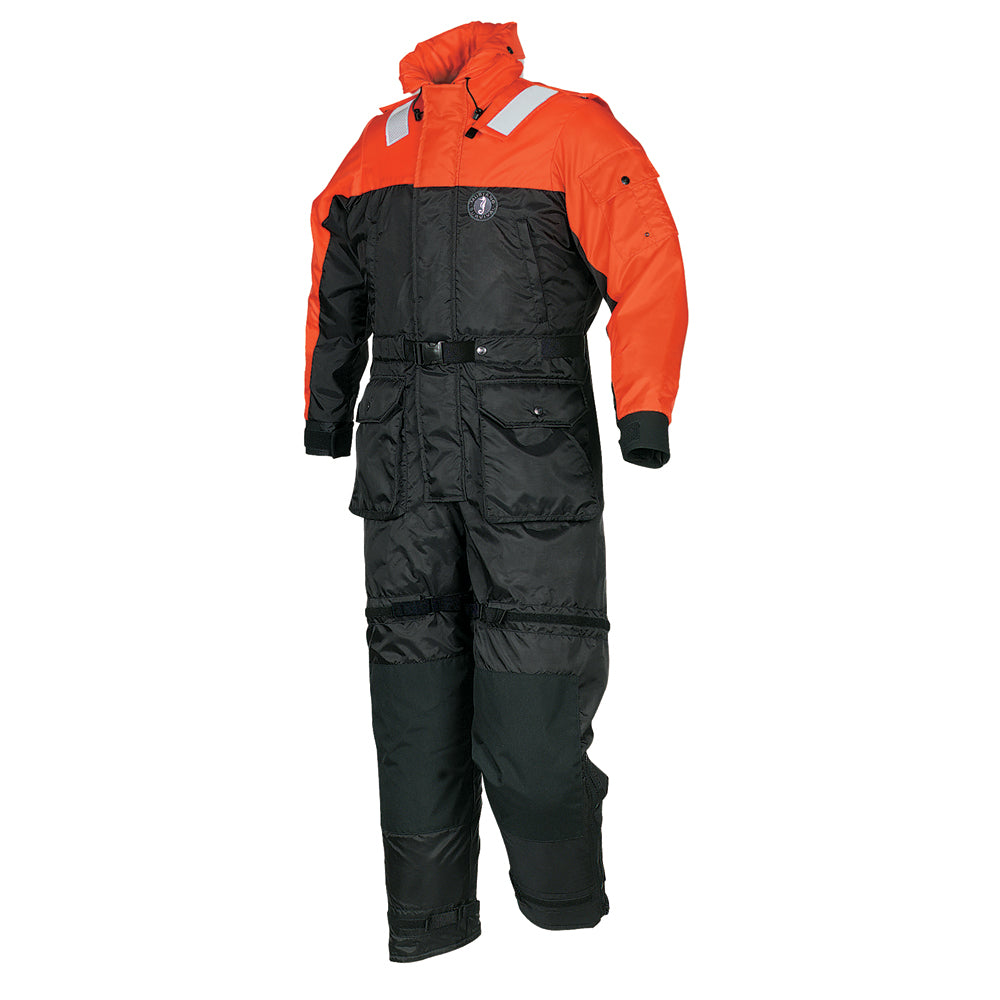 Mustang Deluxe Anti-Exposure Coverall  Work Suit - Orange/Black - Medium - Deckhand Marine Supply
