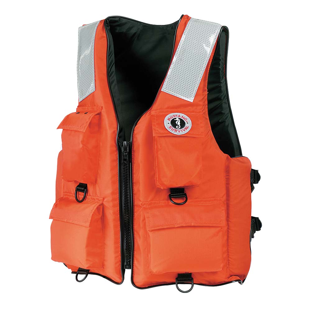 Mustang 4-Pocket Flotation Vest - Orange - XXXL - 7XL - Deckhand Marine Supply