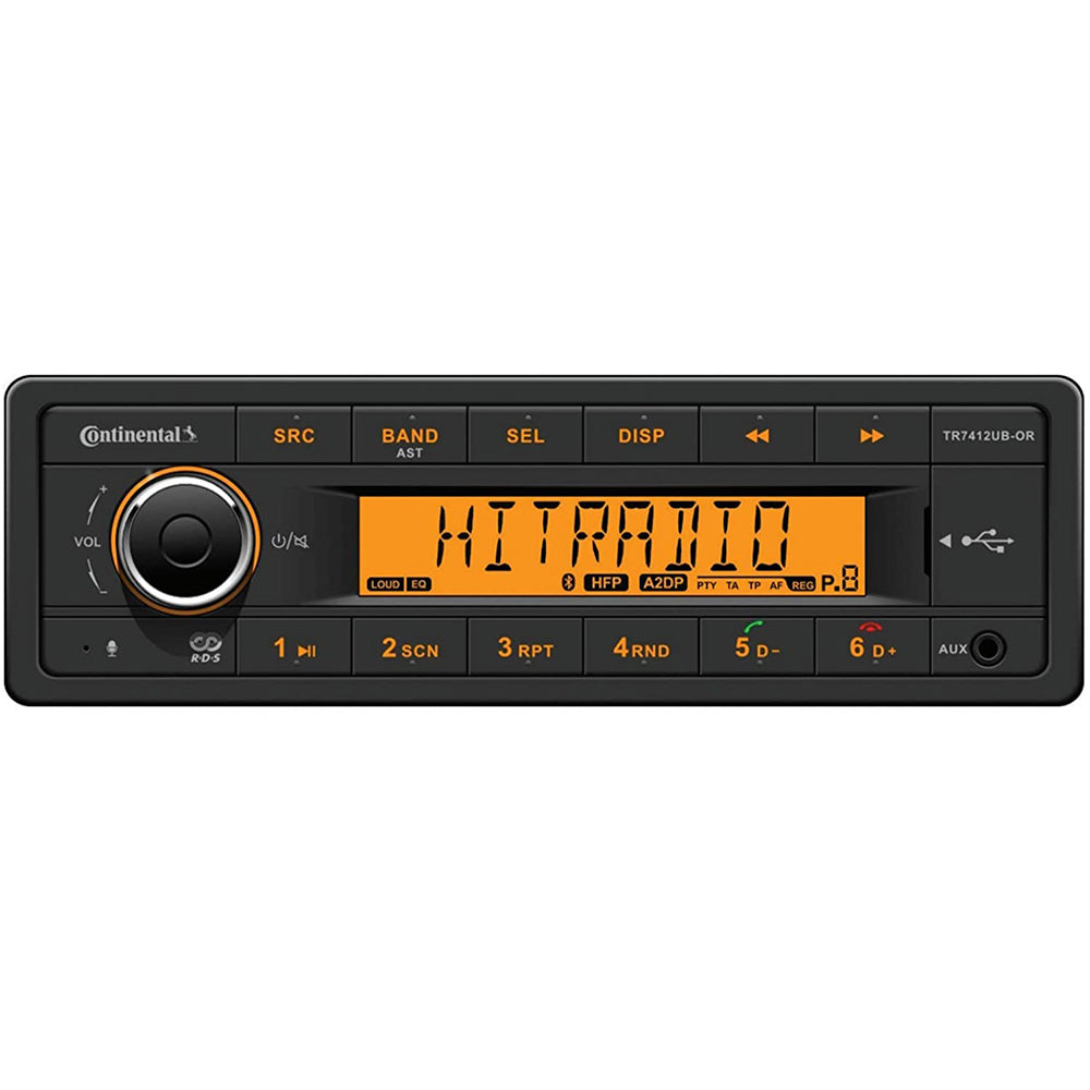 Continental Stereo w/AM/FM/BT/USB - Harness Included - 12V - Deckhand Marine Supply
