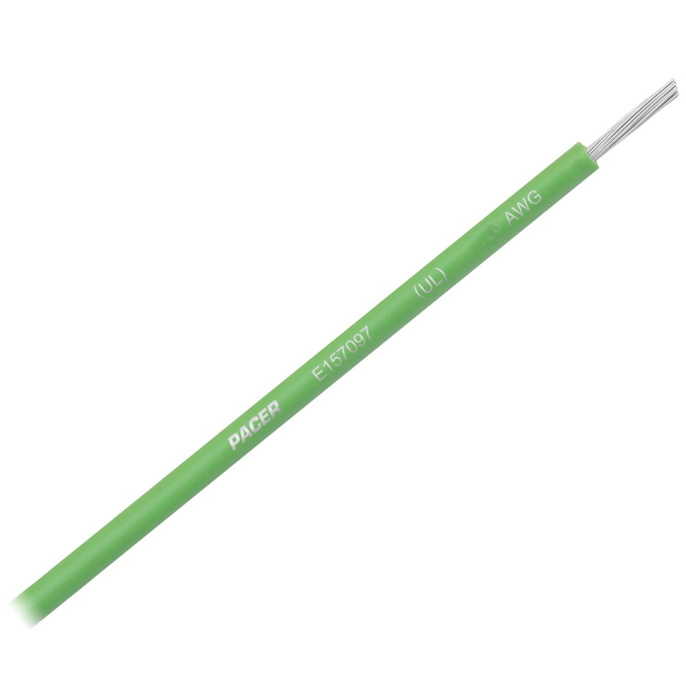 Pacer Light Green 14 AWG Primary Wire - 25 - Deckhand Marine Supply