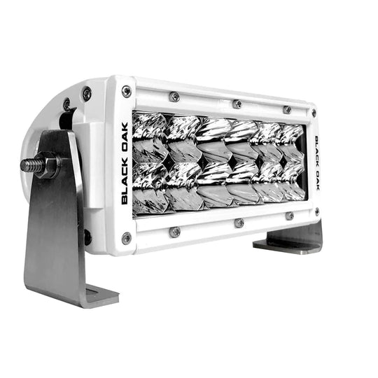 Black Oak Pro Series 3.0 Double Row 6" LED Light Bar - Combo Optics - White Housing - Deckhand Marine Supply