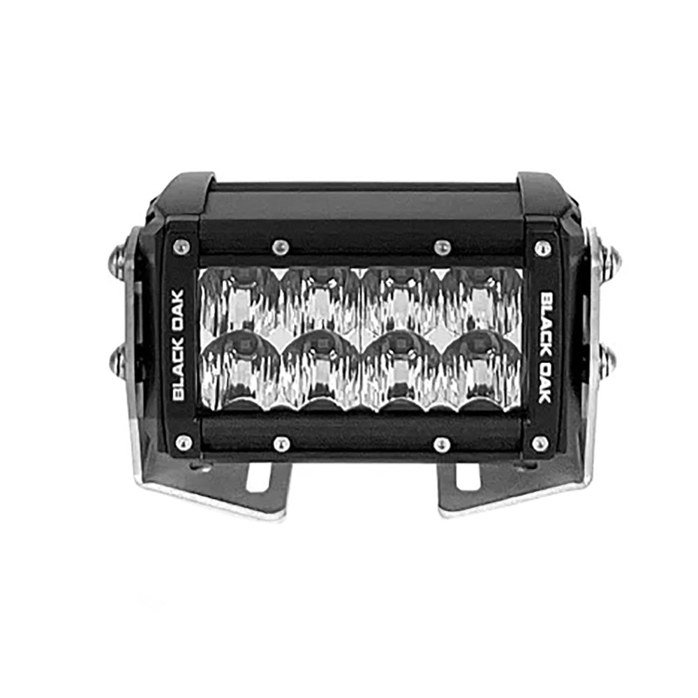 Black Oak Pro Series 3.0 Double Row 4" LED Light Bar - Flood Optics - Black Housing - Deckhand Marine Supply