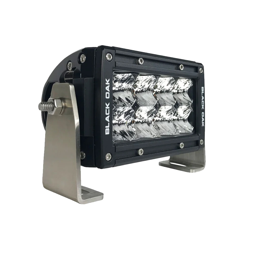 Black Oak Pro Series 3.0 Double Row 4" LED Light Bar - Flood Optics - Black Housing - Deckhand Marine Supply