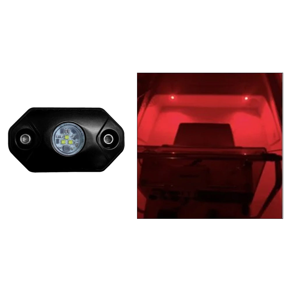 Black Oak Rock Accent Light - Red - Black Housing - Deckhand Marine Supply