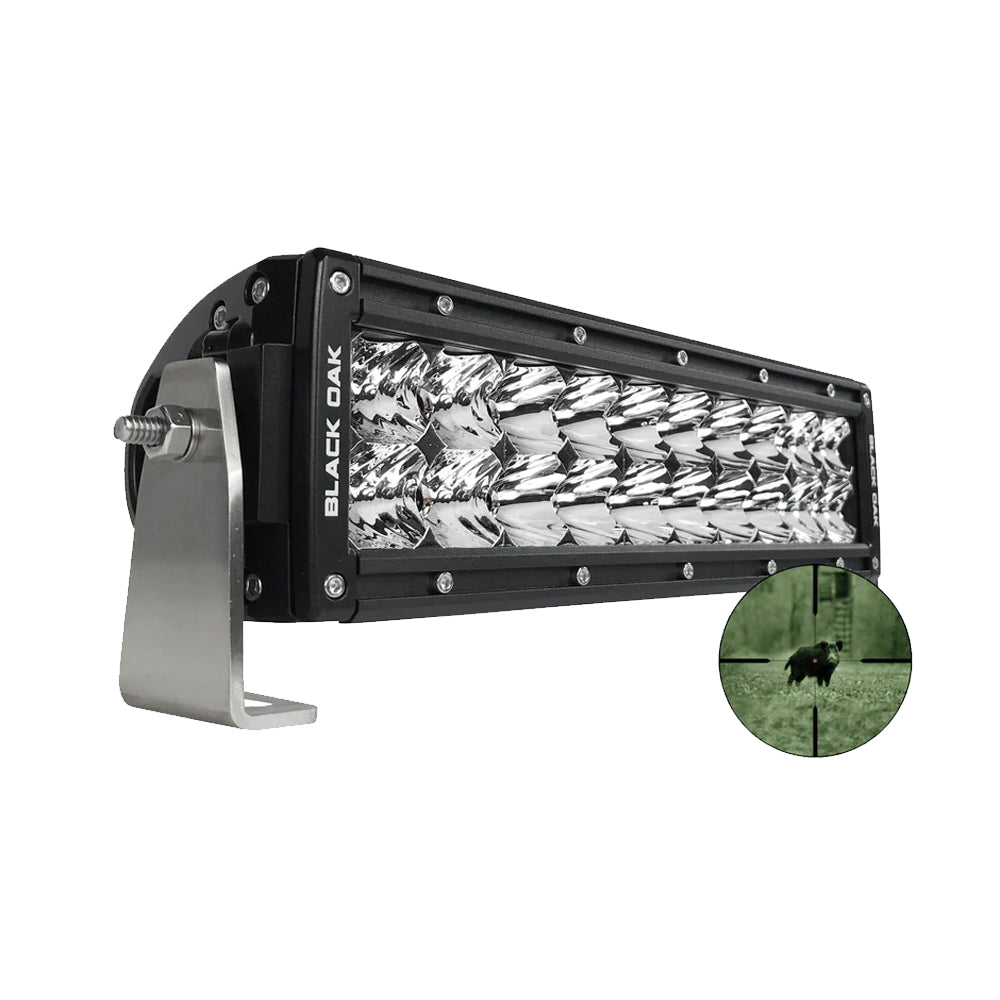 Black Oak Pro Series Double Row Combo Infrared 10" 940nm Light Bar - Black - Deckhand Marine Supply