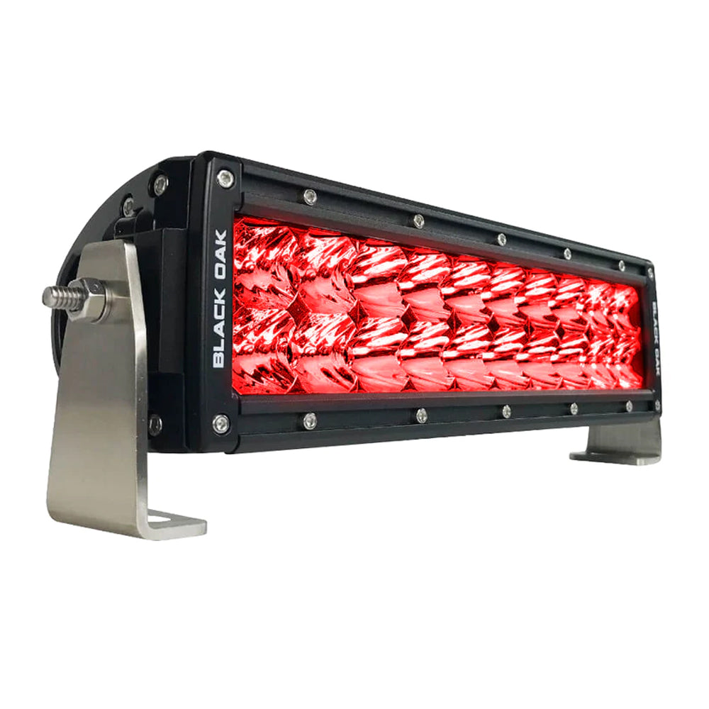 Black Oak 10" Red LED Predator Hunting Light Bar - Combo Optics - Black Housing - Pro Series 3.0 - Deckhand Marine Supply