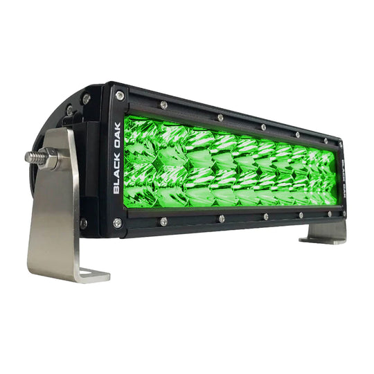 Black Oak 10" Green LED Hog Hunting Light Bar - Combo Optics - Black Housing - Pro Series 3.0 - Deckhand Marine Supply