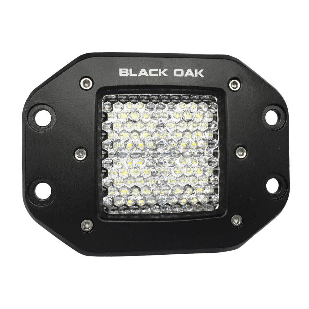 Black Oak 2" Flush Mount LED Pod Light - Diffused Optics - Black Housing - Pro Series 3.0 - Deckhand Marine Supply