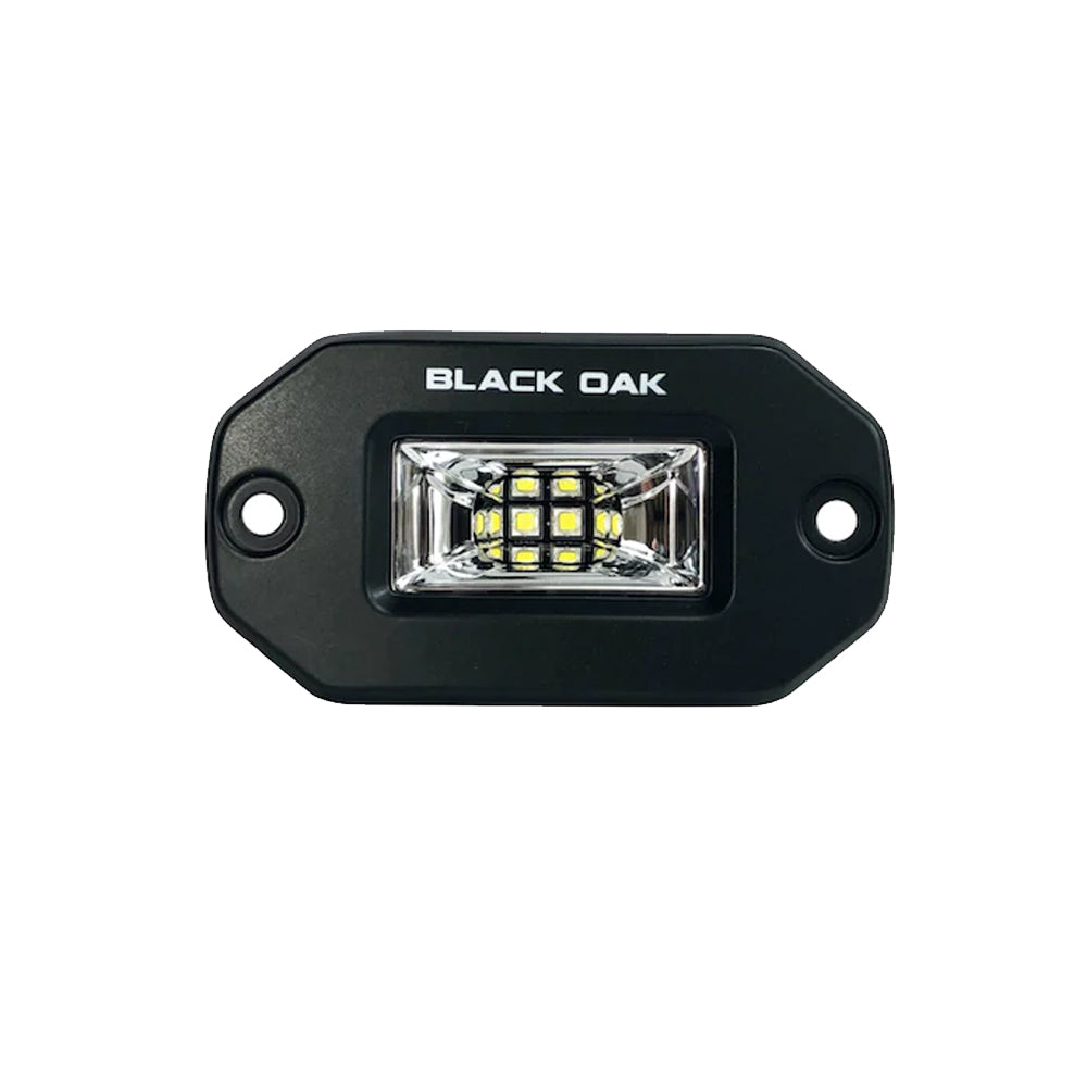 Black Oak 2" Marine Flush Mount Spreader Light - Black Housing - Pro Series 3.0 - Deckhand Marine Supply