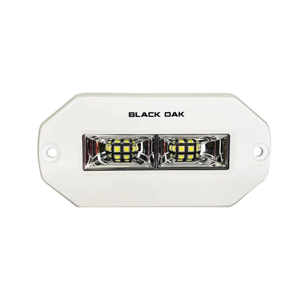 Black Oak 4" Marine Flush Mount Spreader Light - White Housing - Pro Series 3.0 - Deckhand Marine Supply
