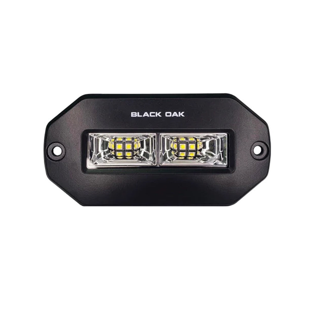 Black Oak 4" Marine Flush Mount Spreader Light - Black Housing - Pro Series 3.0 - Deckhand Marine Supply