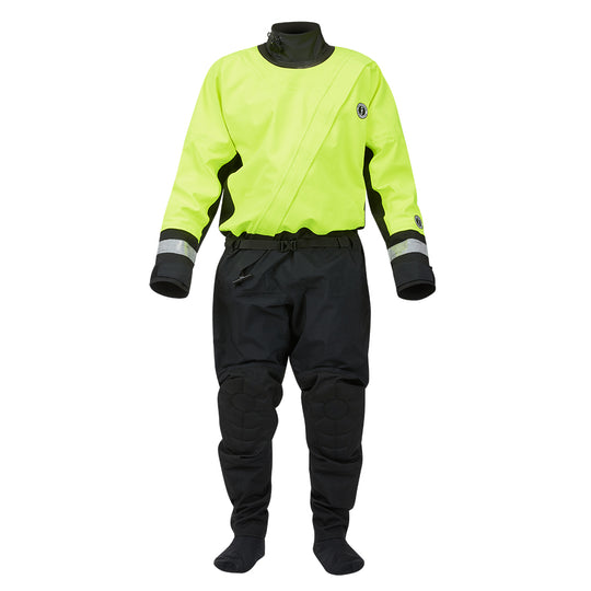 Mustang MSD576 Water Rescue Dry Suit - Fluorescent Yellow Green-Black - Large - Deckhand Marine Supply