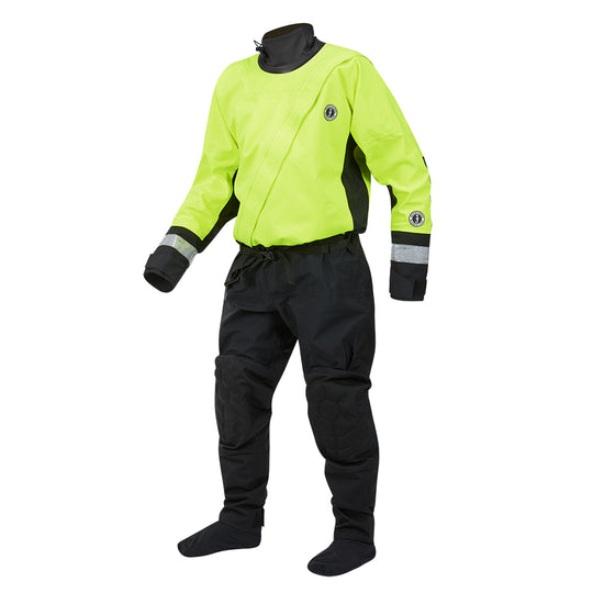 Mustang MSD576 Water Rescue Dry Suit - Fluorescent Yellow Green-Black - XL - Deckhand Marine Supply