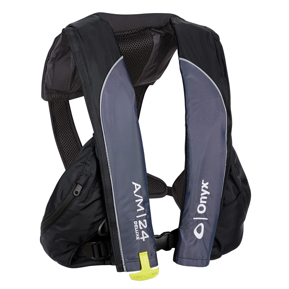 Onyx A/M-24 Deluxe Auto/Manual Inflatable PFD - Black - Adult Universal - Deckhand Marine Supply