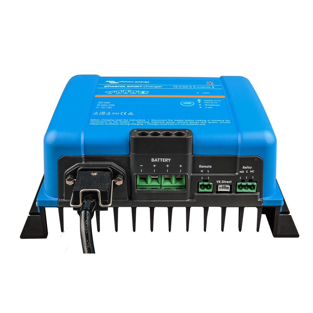 Victron Phoenix Smart IP43 Charger 12/30 (3) 120-240VAC Requires 5-15P Mains Cord - Deckhand Marine Supply