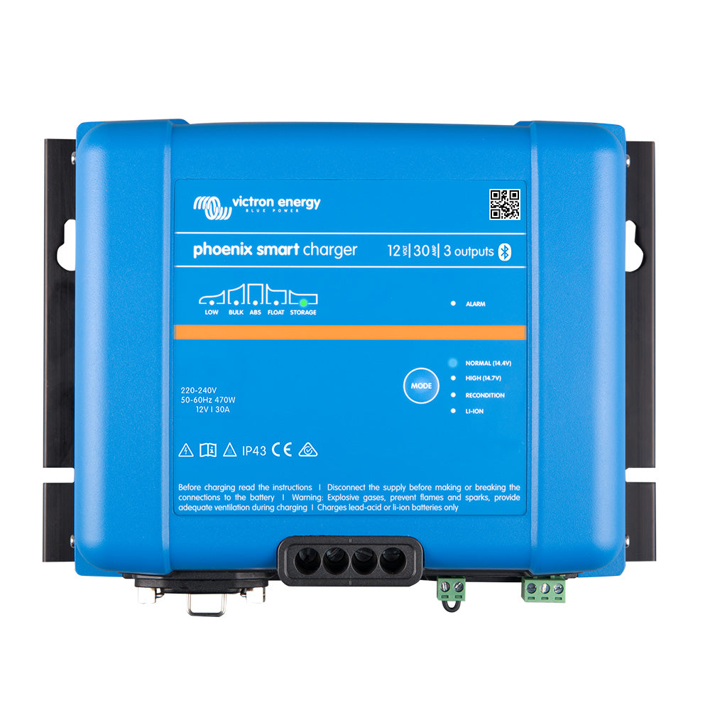 Victron Phoenix Smart IP43 Charger 12/30 (3) 120-240VAC Requires 5-15P Mains Cord - Deckhand Marine Supply