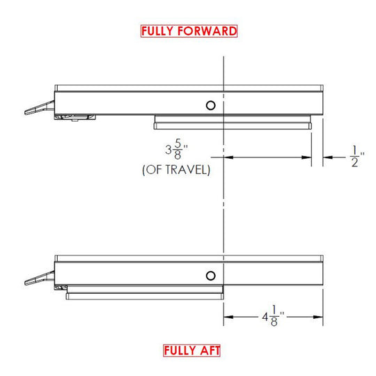 TACO 11-1/8" x 36" Manual Seat Slide - Deckhand Marine Supply