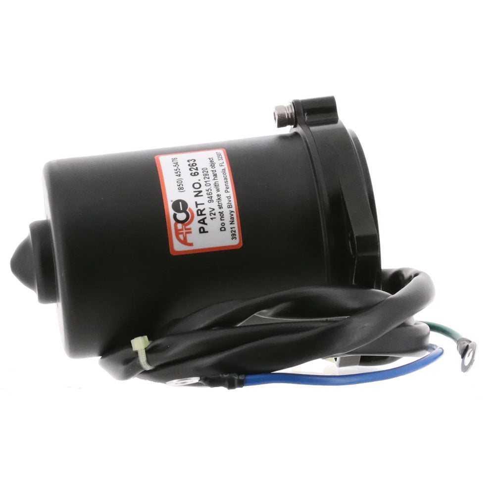 ARCO Marine Replacement Outboard Tilt Trim Motor - Yamaha, 2-Wire, 3 Bolt, Flat Blade Shaft - Deckhand Marine Supply