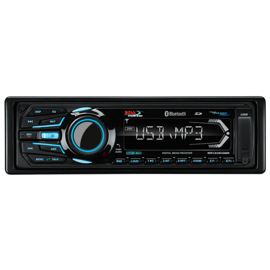 Boss Audio MR1308UABK Bluetooth - Fully Marinized MP3-Compatible Digital Media Receiver w/USB  SD Memory Card Ports  Aux Input - Deckhand Marine Supply