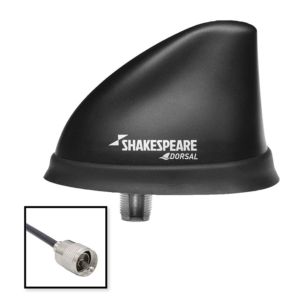 Shakespeare Dorsal Antenna Black Low Profile 26 RGB Cable w/PL-259 - Deckhand Marine Supply