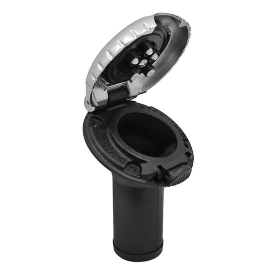 Attwood Deck Fill f/Carbon Canister System - Angled Body  Scalloped Chrome Cap - Deckhand Marine Supply